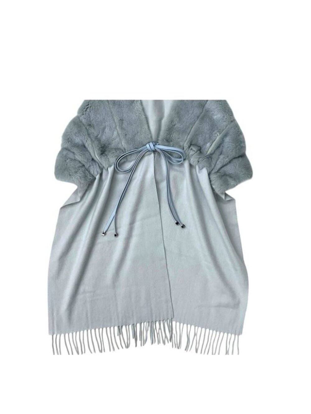Fendi Shawl Candy Cashmere Mink Light Blue Scarf